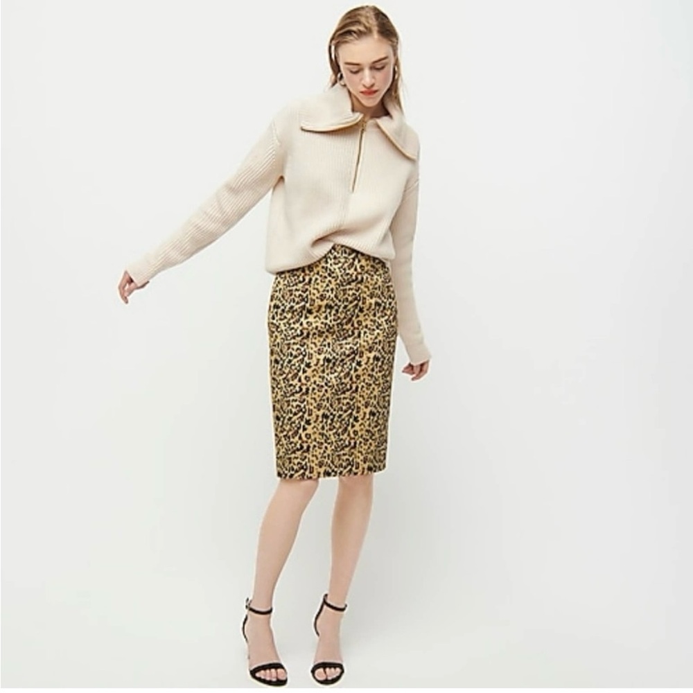JCrew Leopard Print Pencil Skirt